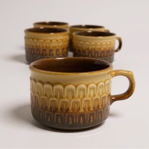 Set of 6 Vintage 60’s-70’s Wedgwood Sierra Pennine Pattern Mugs